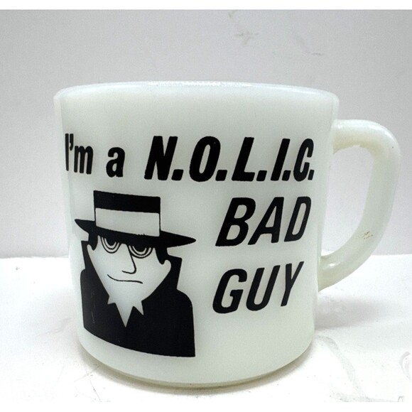 Anchor Hocking Other - VTG "I Had a Bad Idea/I'm a N.O.L.I.C Bad Guy" Federal Milk Glass Mug USA